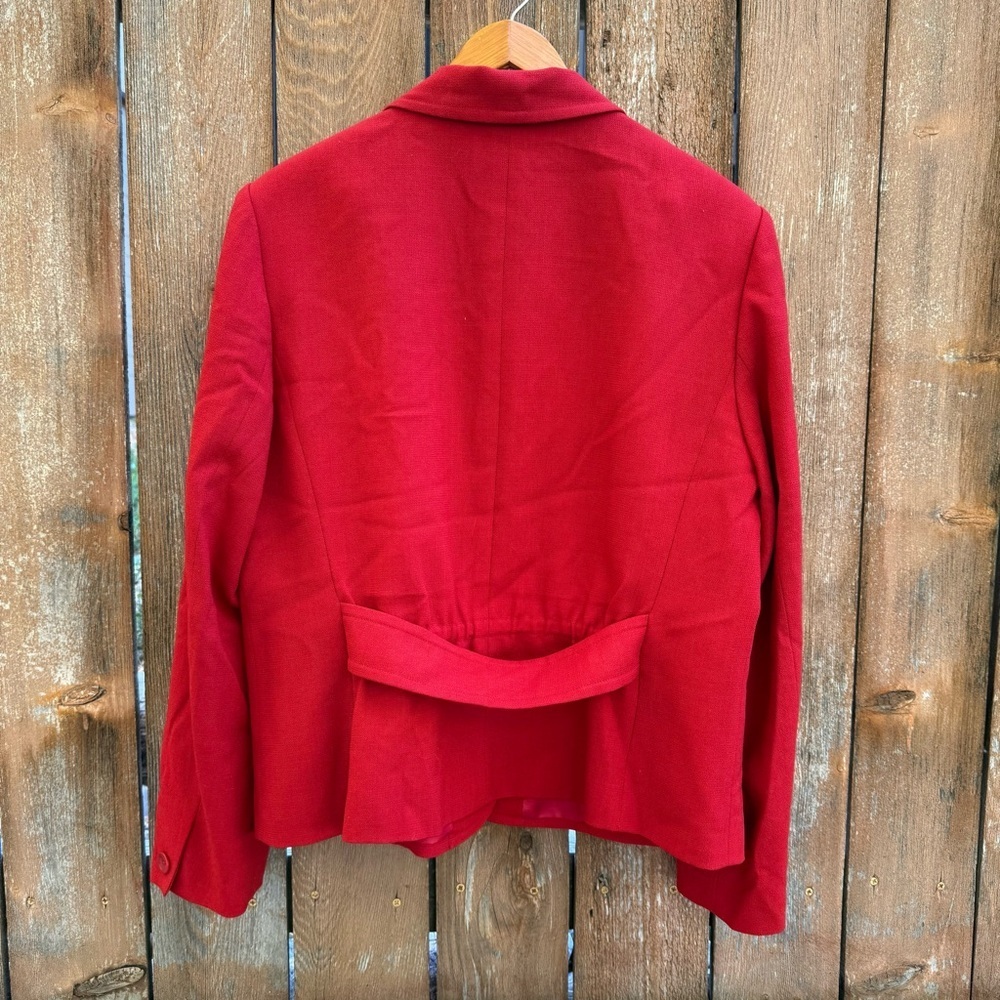 TALBOTS Women's Red Lined Wool Blazer Jacket Coat Buttons Size 14 - Picture 10 of 15